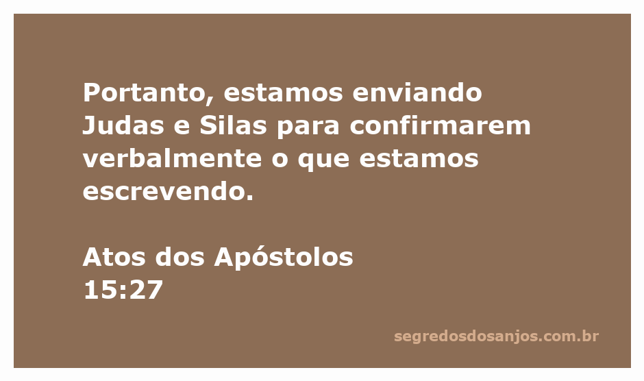 Imagem de Judas e Silas, enviados para confirmar a mensagem da igreja em Atos 15:27.