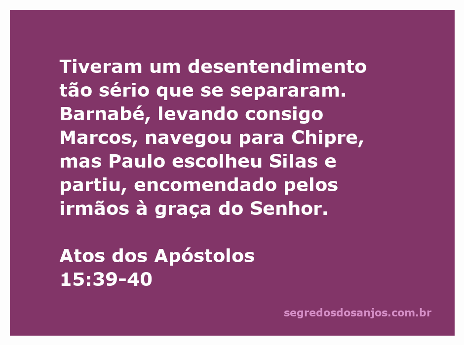 Ilustração da separação entre Paulo e Barnabé, destacando a escolha de seus novos companheiros de missão.