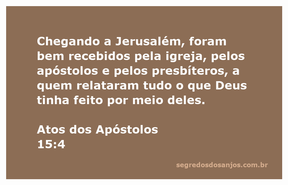 Apóstolos e presbíteros reunidos em Jerusalém, ouvindo o testemunho dos missionários sobre as obras de Deus.