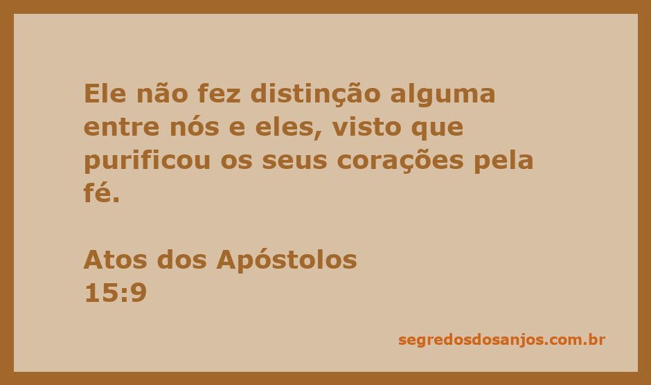 Imagem representativa da passagem de Atos dos Apóstolos 15:9 sobre a purificação dos corações pela fé.