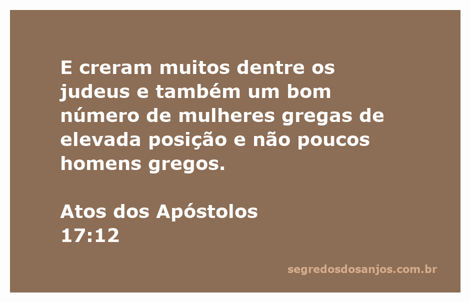 Imagem ilustrativa do versículo Atos 17:12, destacando a conversão de judeus e gregos ao cristianismo.