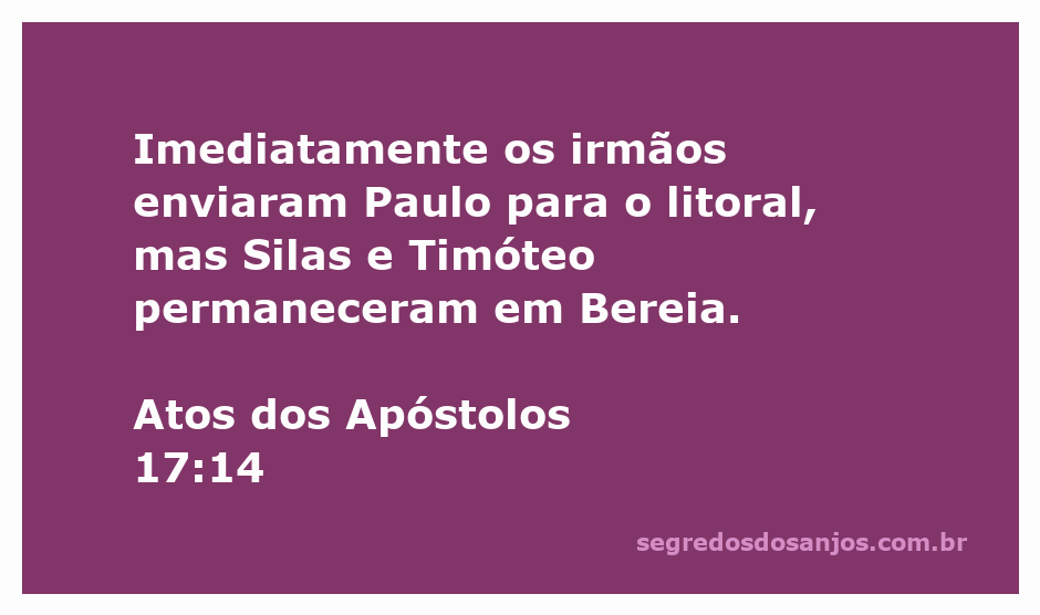 Paulo sendo enviado para o litoral enquanto Silas e Timóteo permanecem em Bereia.