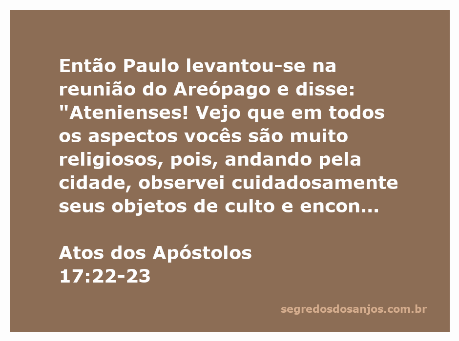 Paulo falando aos atenienses no Areópago sobre o Deus desconhecido.
