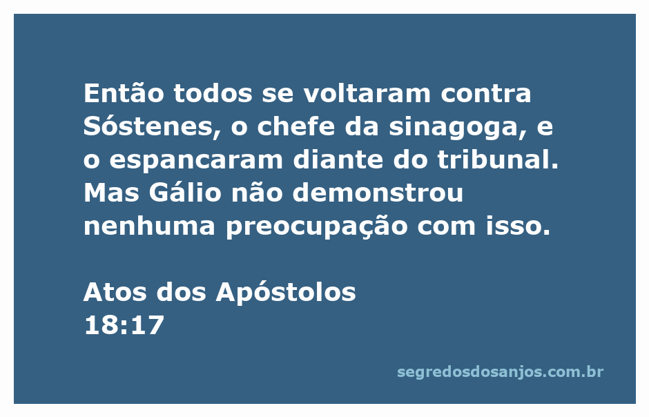 Sóstenes, chefe da sinagoga, sendo espancado diante do tribunal em Atos 18:17.