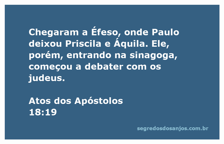 Paulo debatendo na sinagoga de Éfeso com os judeus.