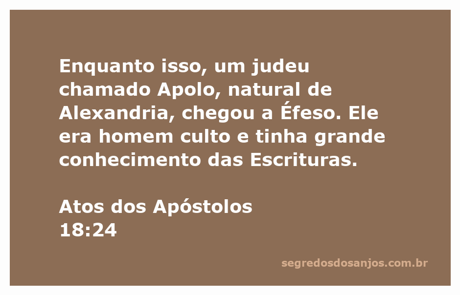 Imagem de um homem culto, representando Apolo, estudando as Escrituras em Éfeso.