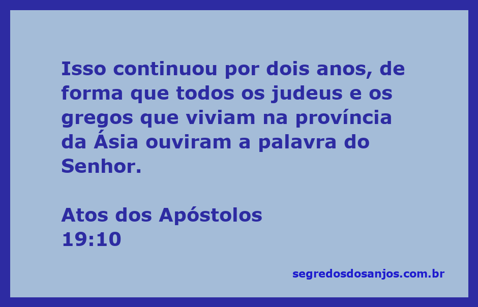 Representação do versículo Atos 19:10 mostrando a propagação da palavra do Senhor na Ásia.