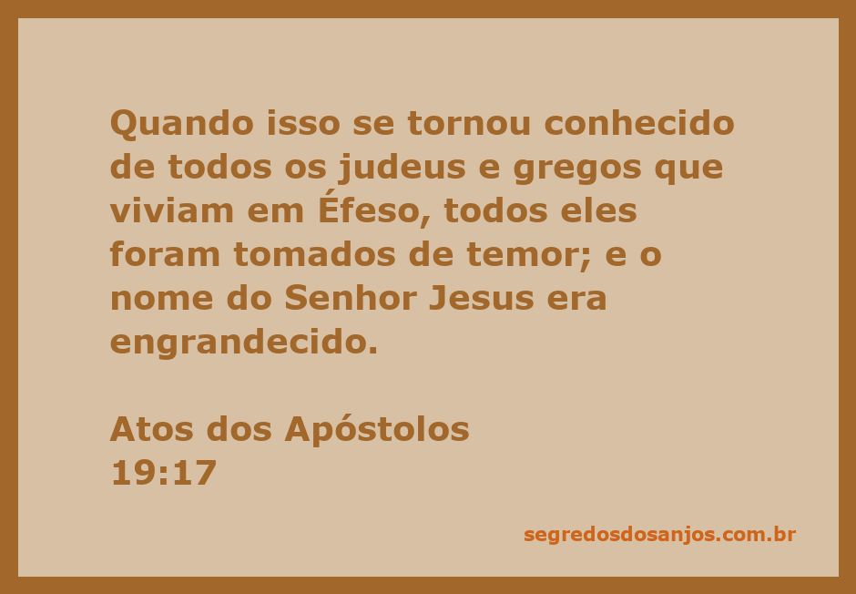 Imagem representando a reverência e temor dos habitantes de Éfeso ao nome do Senhor Jesus, conforme Atos 19:17.