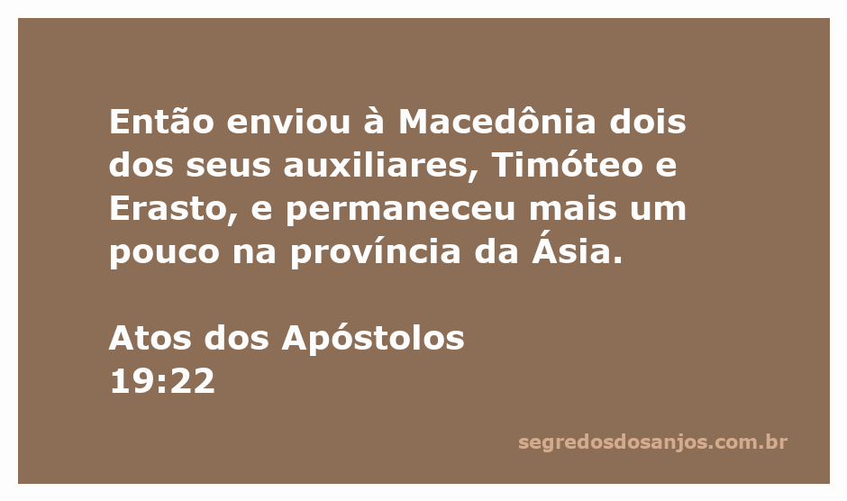 Ilustração de Paulo enviando Timóteo e Erasto à Macedônia, conforme Atos dos Apóstolos 19:22.