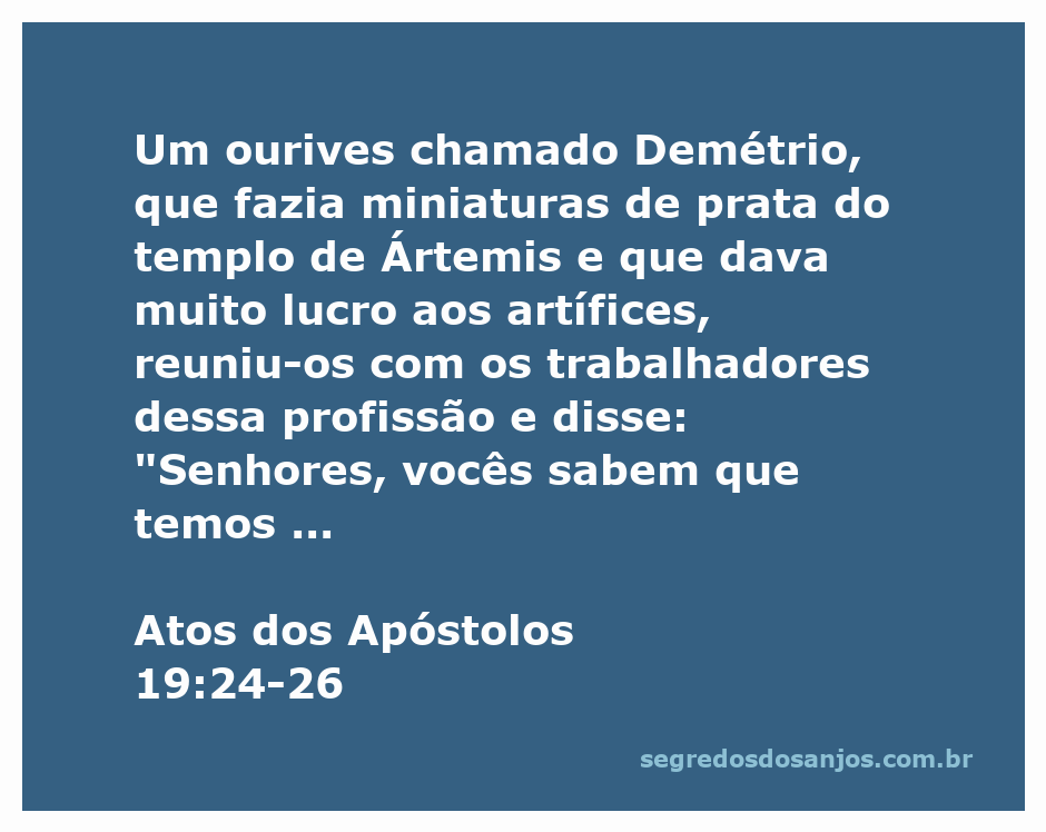 Reunião de artífices em Éfeso discutindo sobre o impacto das pregações de Paulo na venda de miniaturas de prata do templo de Ártemis.