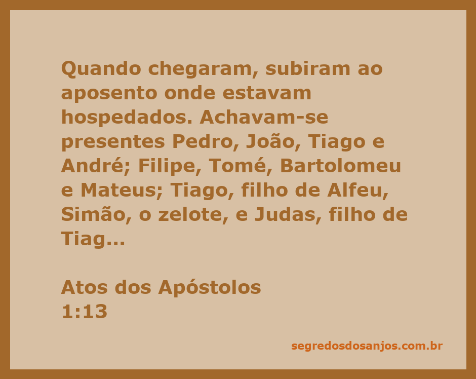 Os apóstolos reunidos em um aposento, conforme descrito em Atos 1:13.