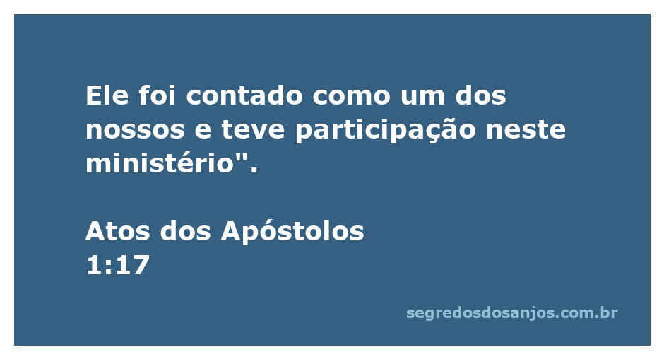 Imagem representativa do versículo Atos 1:17, destacando a inclusão e participação no ministério.