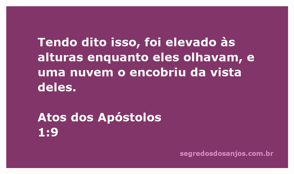 Jesus sendo elevado aos céus enquanto os apóstolos observam, envolto em uma nuvem.