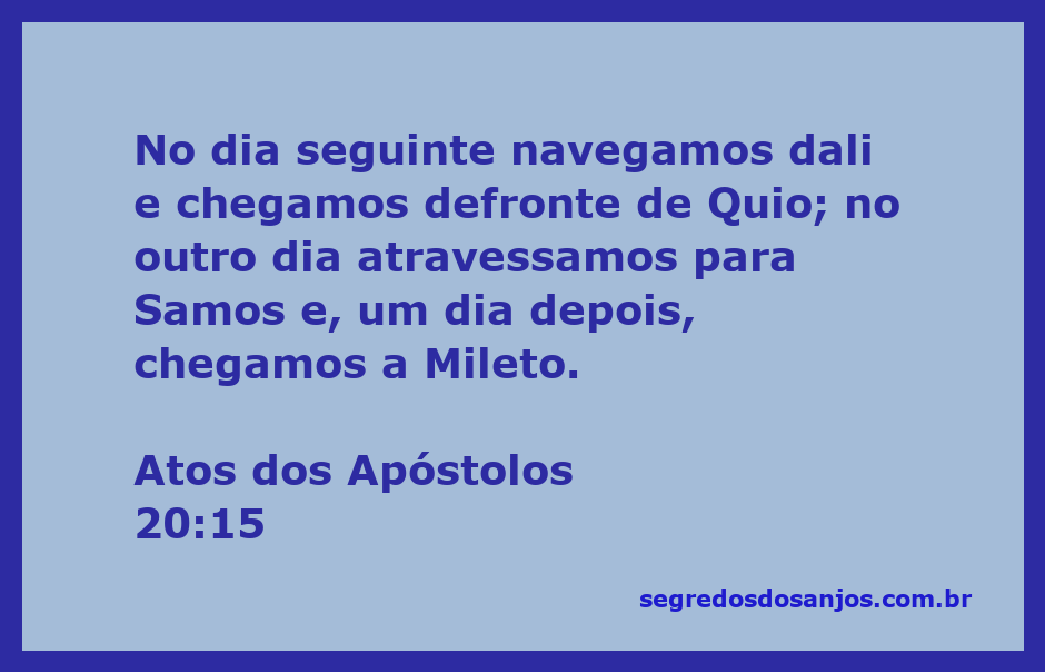 Mapa da rota dos Apóstolos mostrando a viagem de Quio a Samos e Mileto.