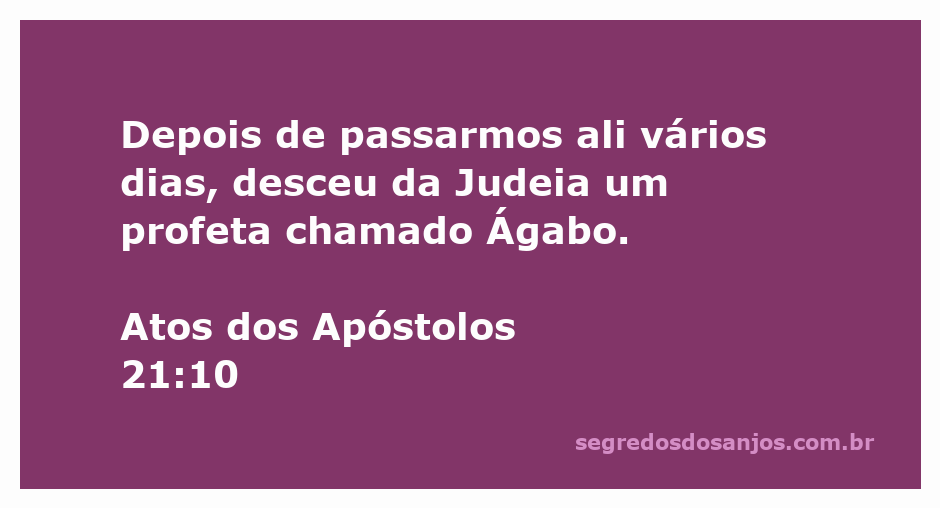 Ilustração do profeta Ágabo descendo da Judeia, conforme relato em Atos dos Apóstolos 21:10.