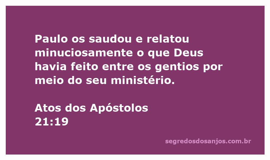 Paulo compartilhando suas experiências ministeriais com os gentios.