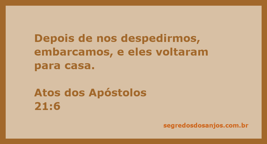 Despedida dos apóstolos antes de embarcar em uma viagem, representando a passagem de Atos 21:6.