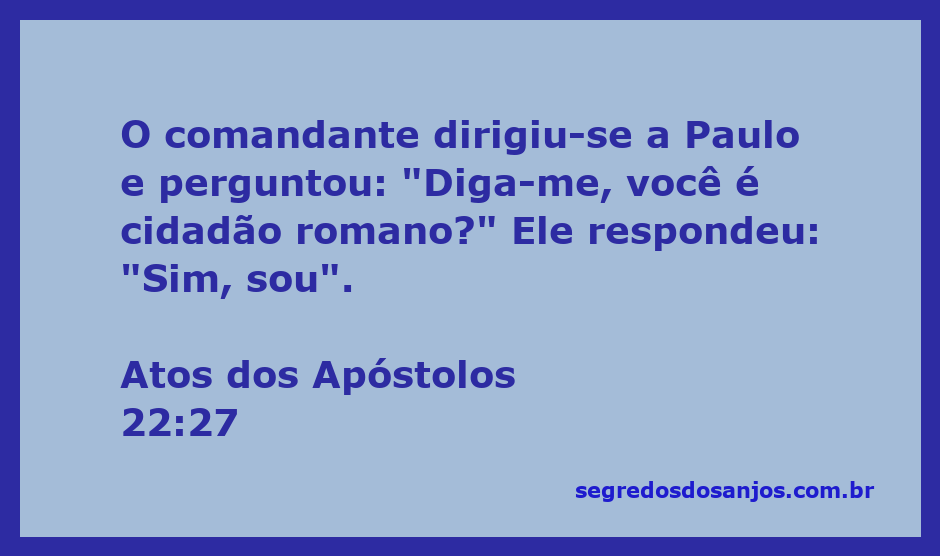 Ilustração de Paulo respondendo ao comandante romano sobre sua cidadania.