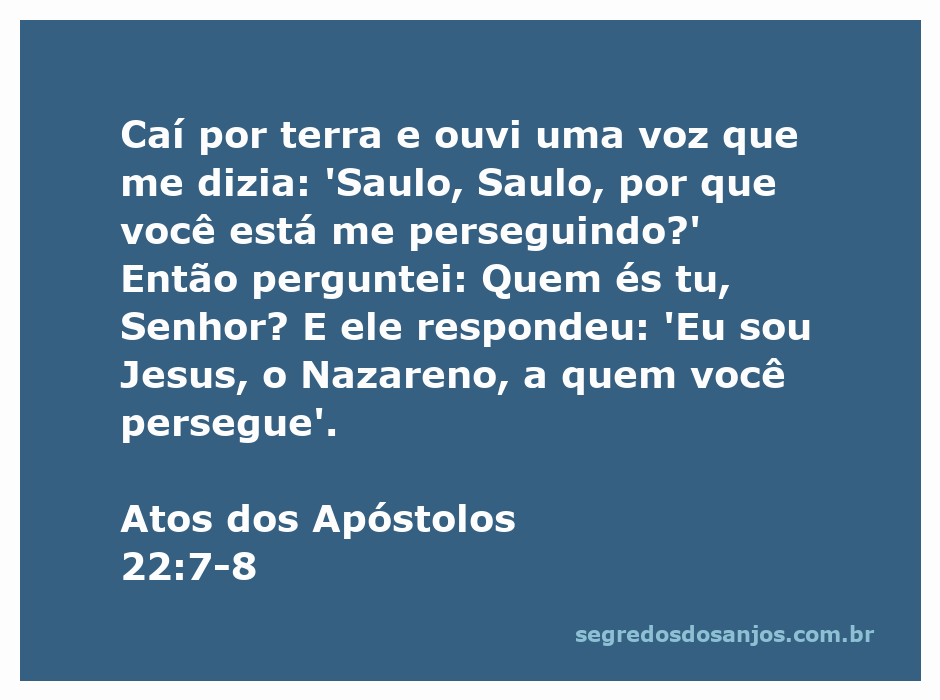 Ilustração de Saulo caindo por terra ao ouvir a voz de Jesus, com a frase 'Saulo, Saulo, por que você está me perseguindo?'