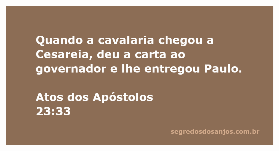 Representação da chegada da cavalaria a Cesareia com a entrega de Paulo ao governador.