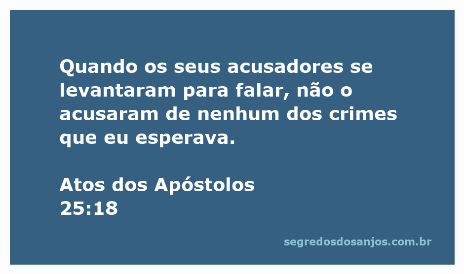 Ilustração de Atos dos Apóstolos 25:18, mostrando a cena do julgamento onde os acusadores não apresentaram as acusações esperadas.