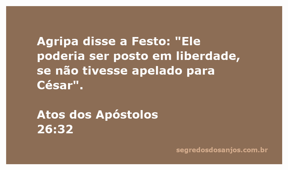 Reunião de Agripa e Festo discutindo sobre Paulo em Atos 26:32