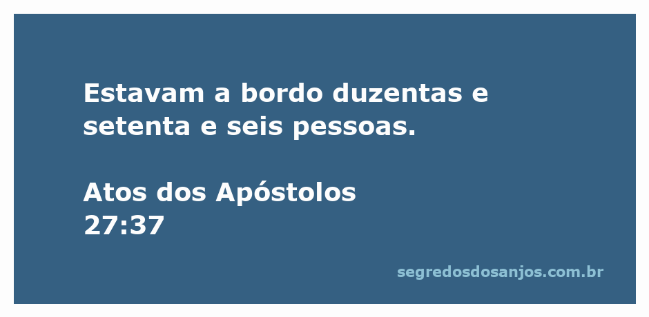 Representação do versículo Atos 27:37 com 276 pessoas a bordo de um navio.