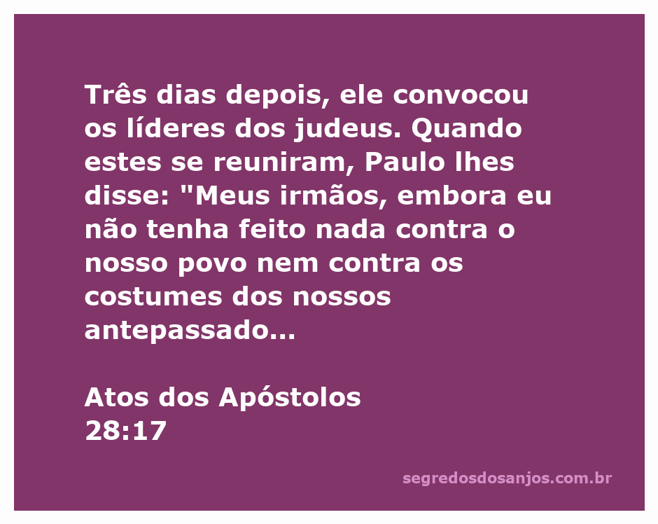 Paulo convocando os líderes judeus após sua prisão em Jerusalém.