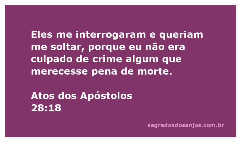 Apóstolo Paulo sendo interrogado por autoridades, destacando sua inocência.