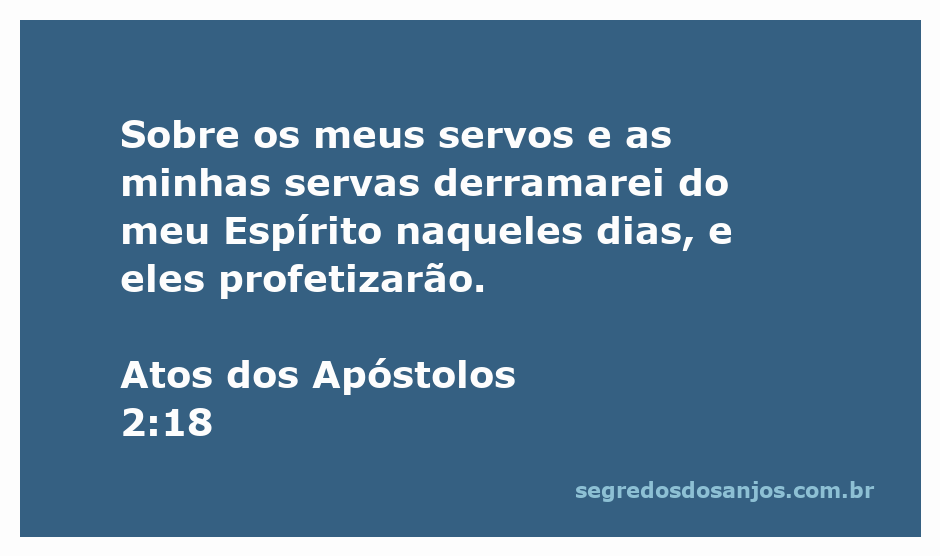 Imagem representando a passagem de Atos 2:18, mostrando servos e servas recebendo o Espírito Santo.