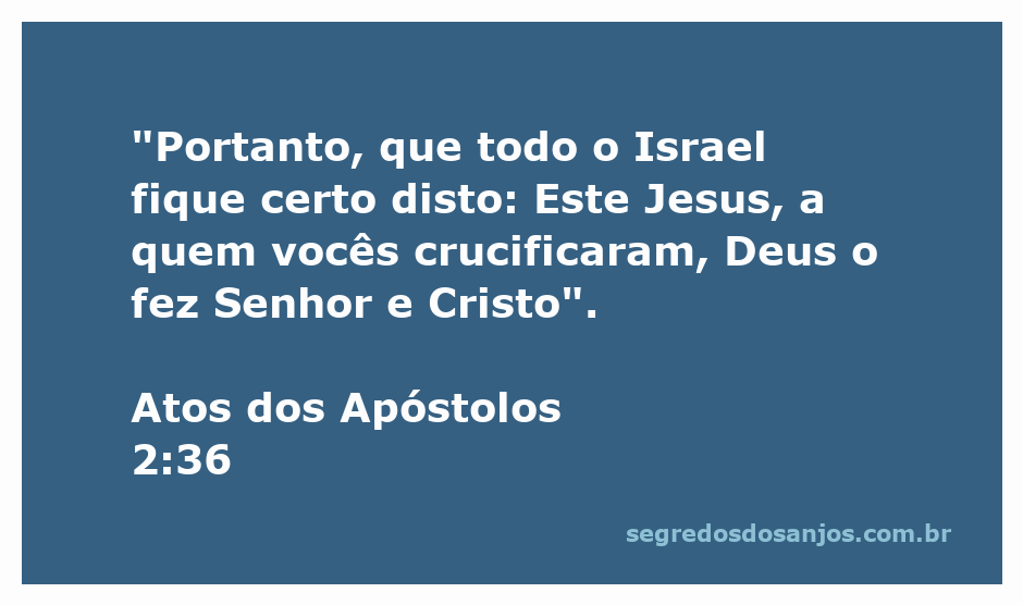 Imagem representativa de Atos 2:36, destacando a mensagem de que Jesus é Senhor e Cristo.