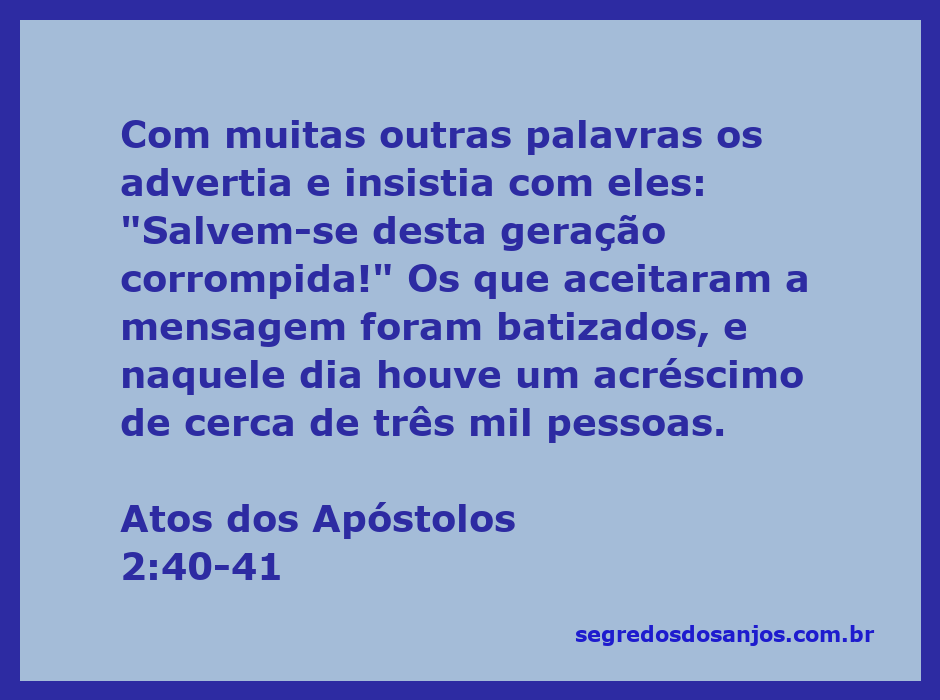 Imagem ilustrativa da conversão e batismo de três mil pessoas após o discurso de Pedro em Atos 2:40-41