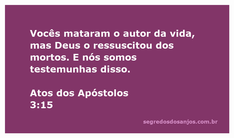 Imagem representando Atos 3:15, onde os apóstolos testemunham a ressurreição de Jesus, o autor da vida.