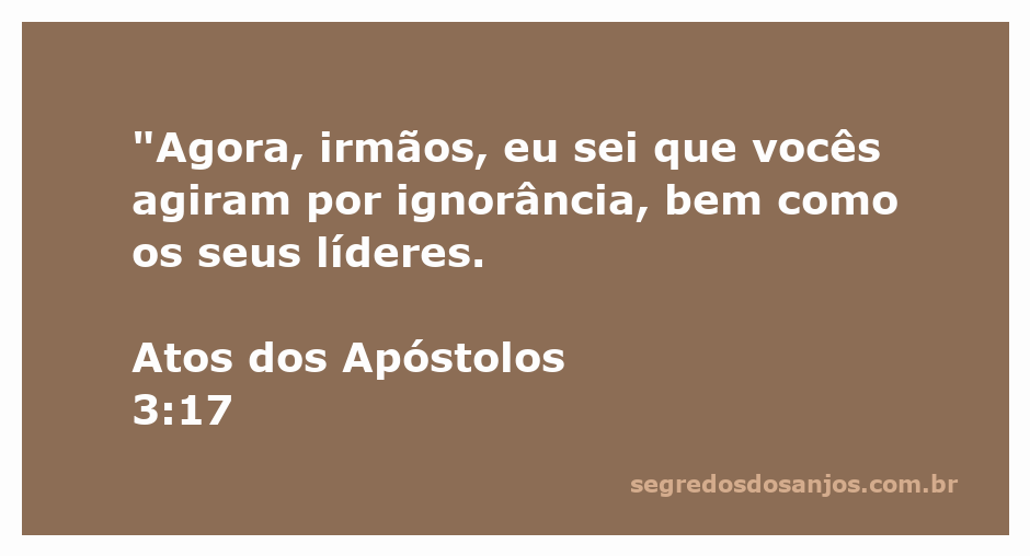 Ilustração da passagem Atos 3:17, enfatizando a ignorância dos irmãos e líderes.