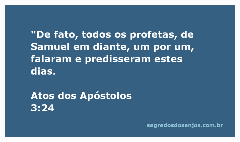 Representação dos profetas na Bíblia, mencionando Atos 3:24 sobre suas predições.