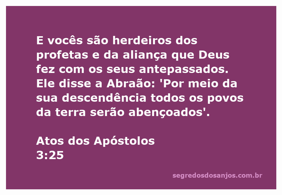 Imagem representativa de Atos dos Apóstolos 3:25, destacando a herança dos profetas e a promessa de Deus a Abraão.