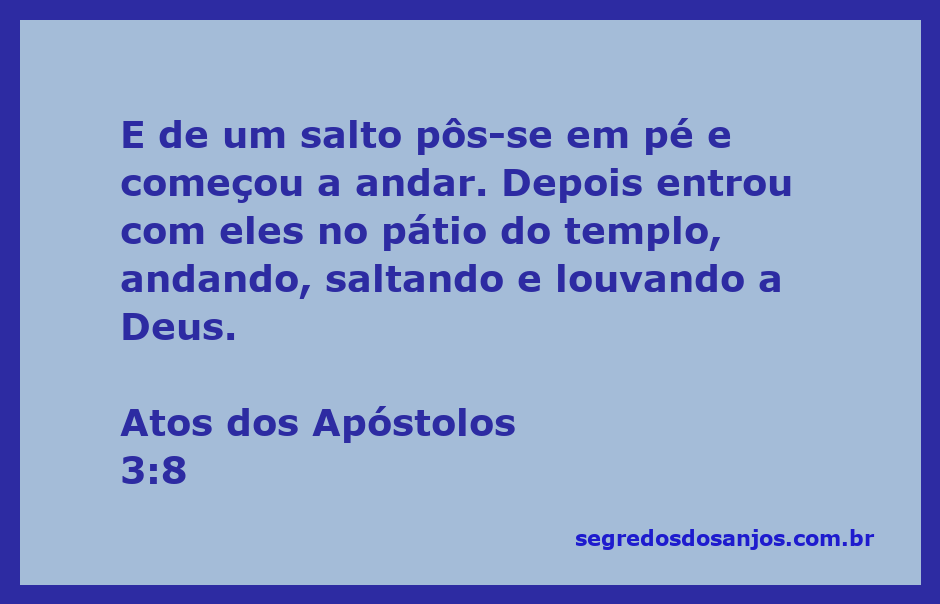 Homem saltando e louvando a Deus após ser curado, representando Atos 3:8.