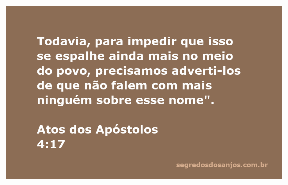 Imagem ilustrativa da advertência dos apóstolos sobre o nome de Jesus