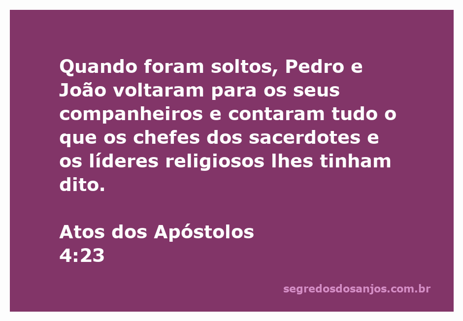 Pedro e João compartilham suas experiências após serem soltos pelos líderes religiosos.