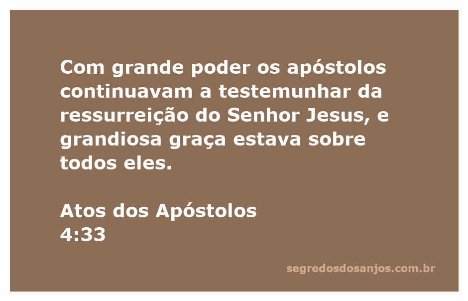 Os apóstolos testemunhando a ressurreição de Jesus com grande poder e graça.