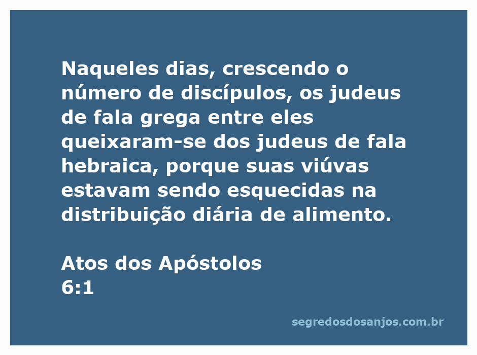 Ilustração da passagem Atos 6:1, mostrando a preocupação dos discípulos com as viúvas esquecidas na distribuição de alimentos.