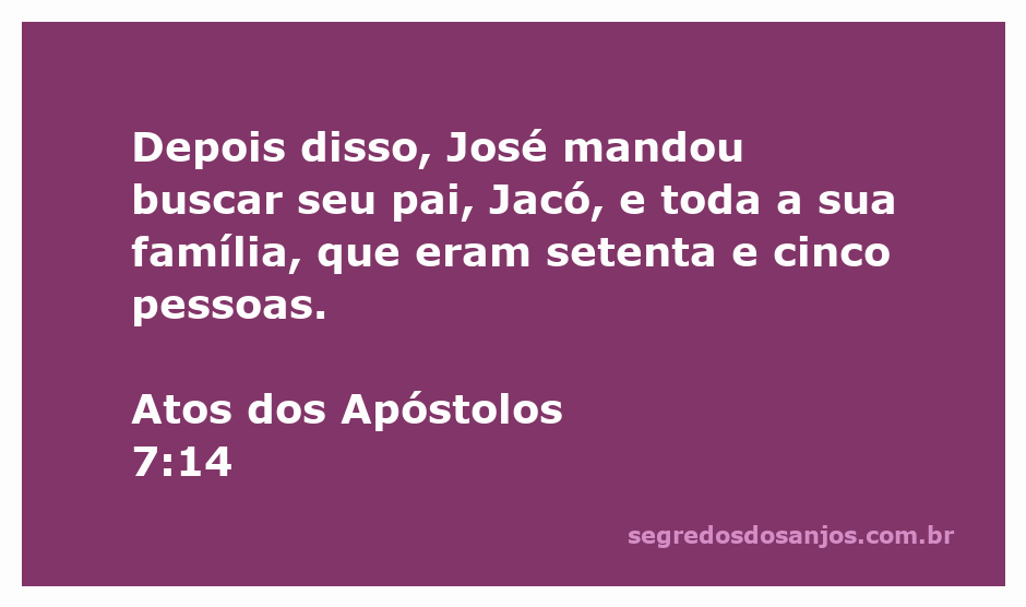 Imagem de José mandando buscar seu pai Jacó e sua família, representando a reunião de setenta e cinco pessoas.
