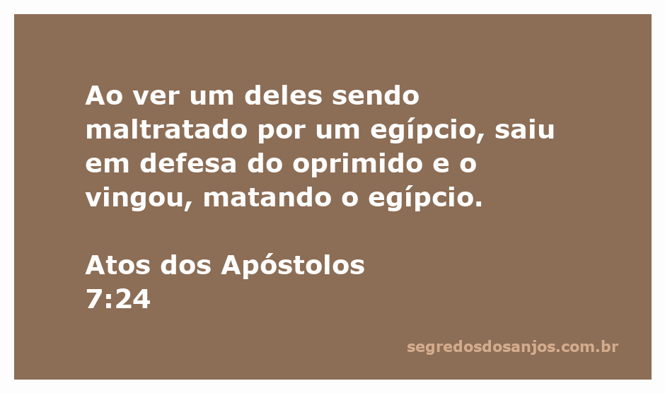 Moisés defendendo um hebreu do egípcio que o maltratava, representando a luta contra a opressão.