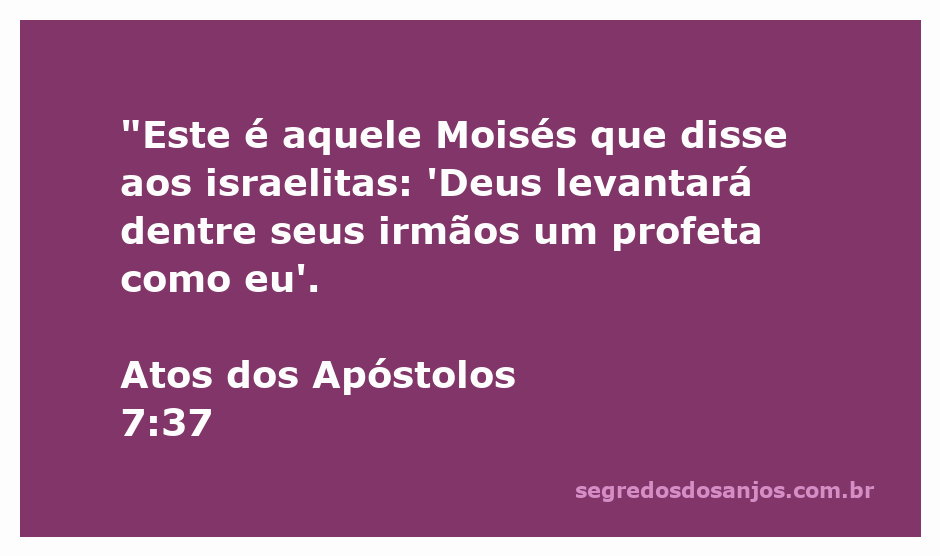 Imagem de Moisés falando aos israelitas sobre a vinda de um profeta.