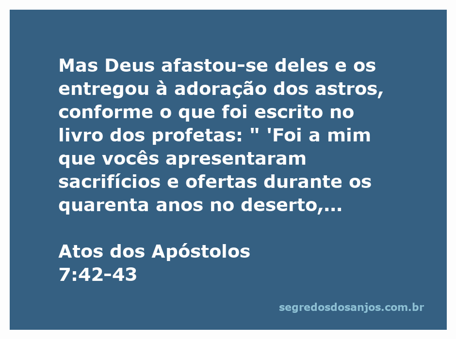 Ilustração que representa a adoração dos ídolos Moloque e Renfã, conforme descrito em Atos 7:42-43.