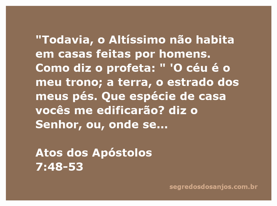 Imagem representativa da passagem bíblica Atos 7:48-53, destacando a mensagem sobre a habitação de Deus e a resistência do povo ao Espírito Santo.