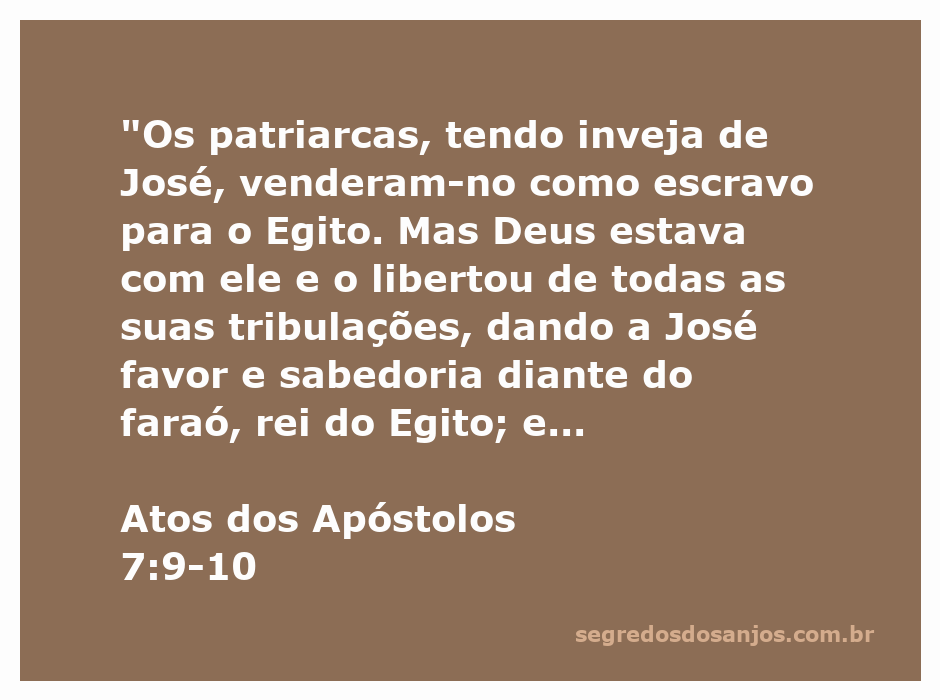 Imagem de José sendo vendido como escravo pelos patriarcas, com uma representação de Deus ao fundo dando-lhe força e sabedoria.