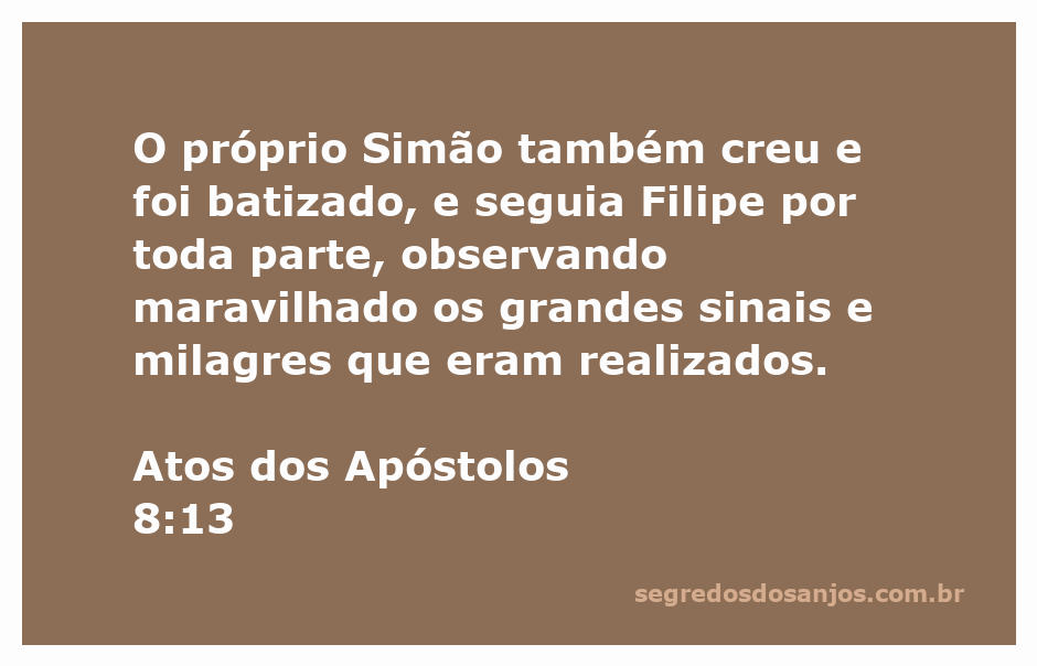 Simão observando Filipe e os milagres realizados