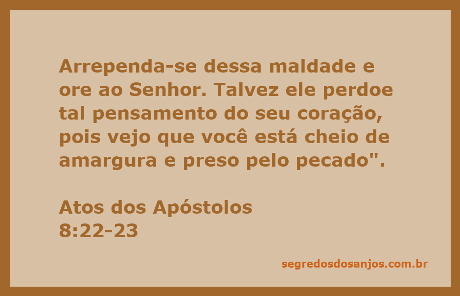Imagem representativa do versículo Atos 8:22-23 sobre arrependimento e perdão.