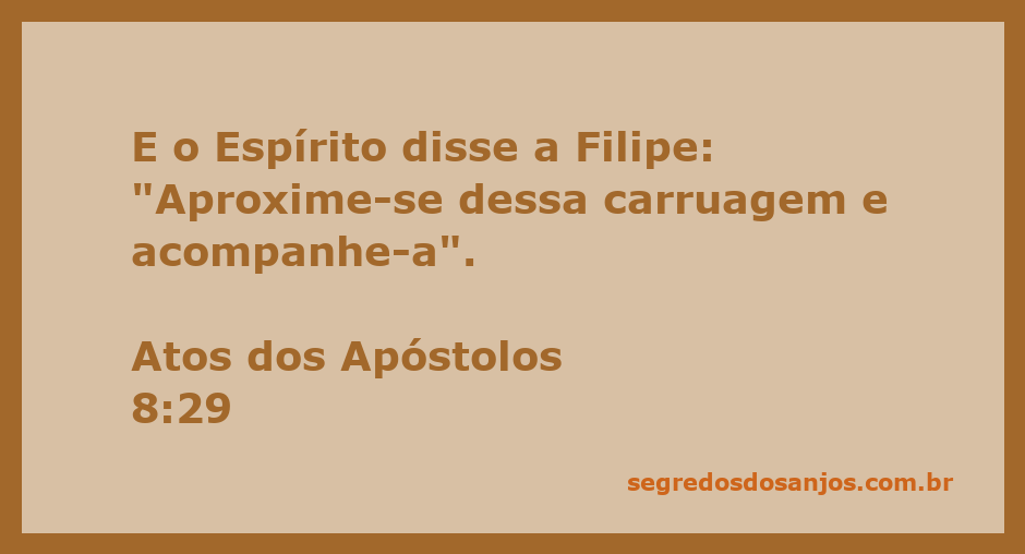 Filipe se aproximando de uma carruagem ao ouvir o Espírito Santo